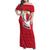 Malta Family Matching Off Shoulder Maxi Dress and Hawaiian Shirt with Red White Swirl Design - Wonder Print Shop