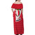 Malta Family Matching Off Shoulder Maxi Dress and Hawaiian Shirt with Red White Swirl Design - Wonder Print Shop