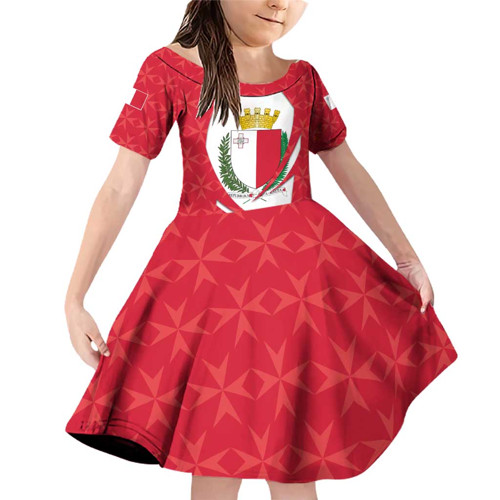 Malta Family Matching Off Shoulder Short Dress and Hawaiian Shirt with Red White Swirl Design - Wonder Print Shop