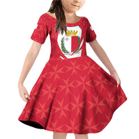 Malta Family Matching Off Shoulder Short Dress and Hawaiian Shirt with Red White Swirl Design - Wonder Print Shop