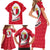 Malta Family Matching Short Sleeve Bodycon Dress and Hawaiian Shirt with Red White Swirl Design - Wonder Print Shop