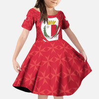 Malta Family Matching Summer Maxi Dress and Hawaiian Shirt with Red White Swirl Design - Wonder Print Shop