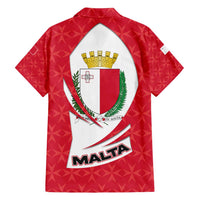 Malta Family Matching Summer Maxi Dress and Hawaiian Shirt with Red White Swirl Design - Wonder Print Shop
