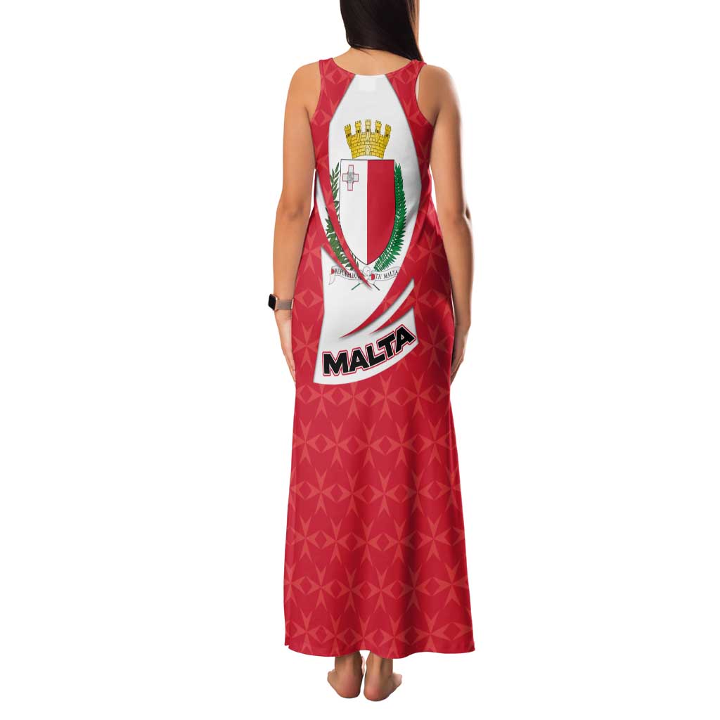 Malta Family Matching Tank Maxi Dress and Hawaiian Shirt with Red White Swirl Design - Wonder Print Shop