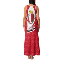 Malta Family Matching Tank Maxi Dress and Hawaiian Shirt with Red White Swirl Design - Wonder Print Shop