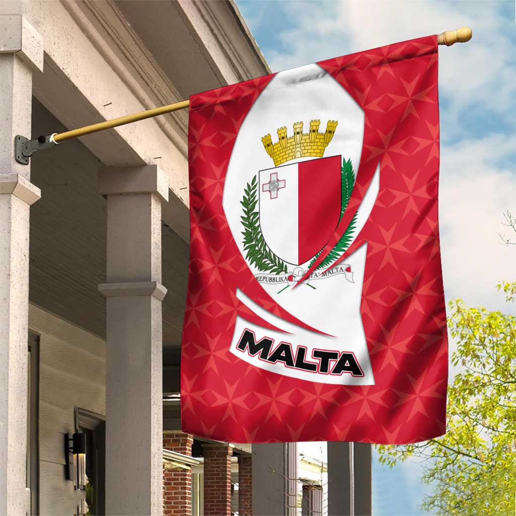 Malta Garden Flag with Red White Swirl Design - Wonder Print Shop