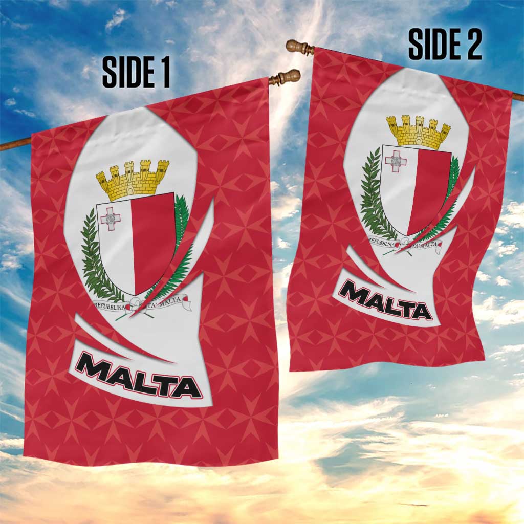 Malta Garden Flag with Red White Swirl Design - Wonder Print Shop