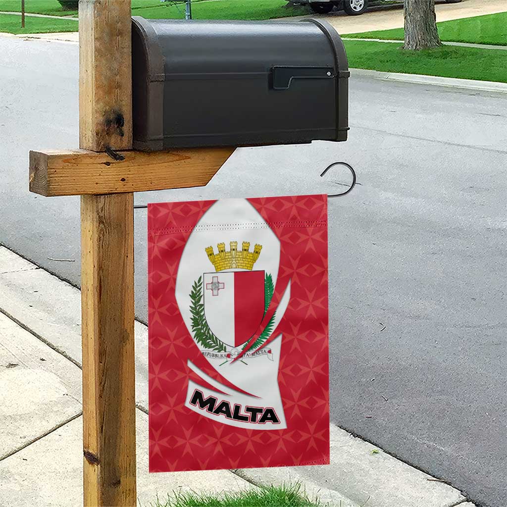 Malta Garden Flag with Red White Swirl Design - Wonder Print Shop