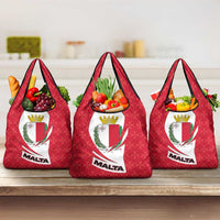 Malta Grocery Bag with Red White Swirl Design - Wonder Print Shop