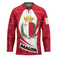Malta Hockey Jersey with Red White Swirl Design - Wonder Print Shop
