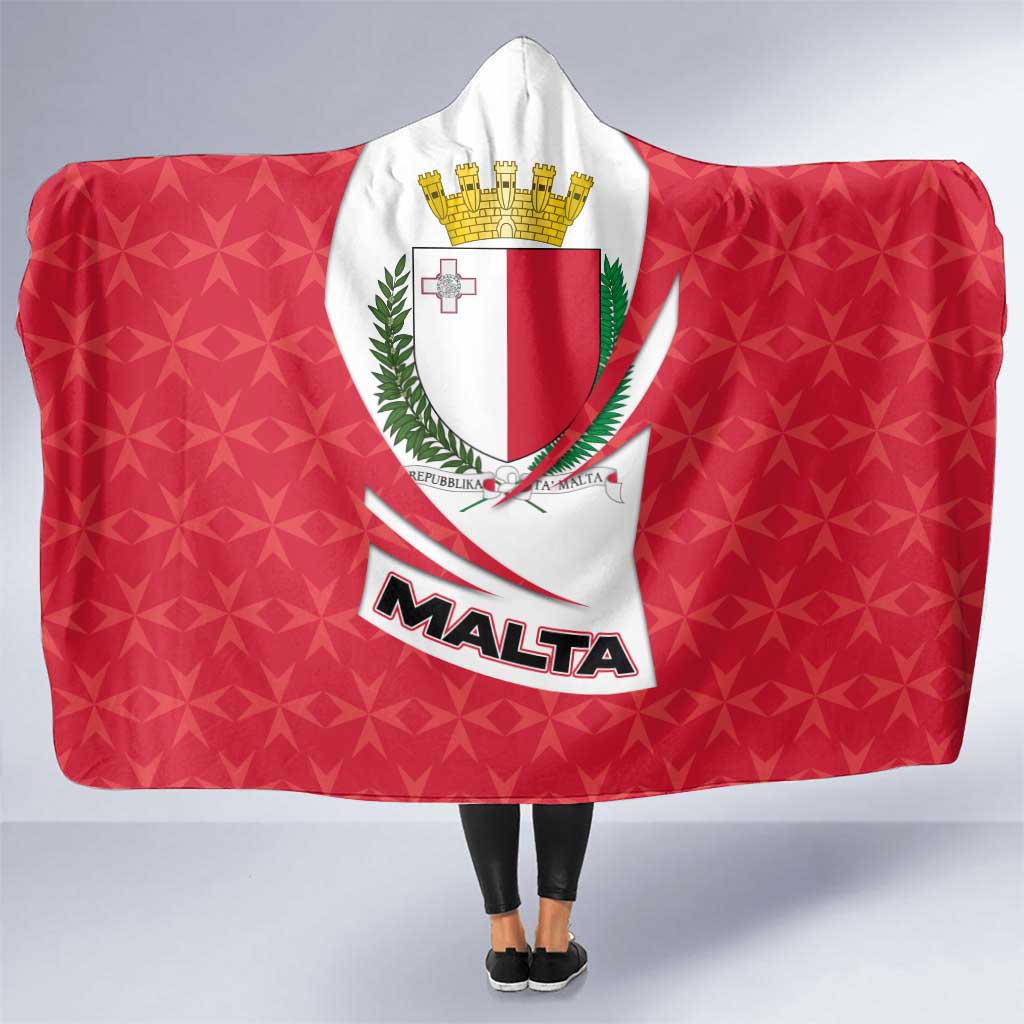 Malta Hooded Blanket with Red White Swirl Design - Wonder Print Shop