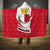 Malta Hooded Blanket with Red White Swirl Design - Wonder Print Shop