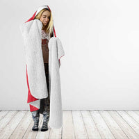 Malta Hooded Blanket with Red White Swirl Design - Wonder Print Shop