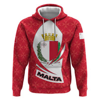 Malta Hoodie with Red White Swirl Design - Wonder Print Shop