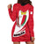 Malta Hoodie Dress with Red White Swirl Design - Wonder Print Shop