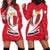 Malta Hoodie Dress with Red White Swirl Design - Wonder Print Shop
