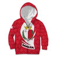 Malta Kid Hoodie with Red White Swirl Design - Wonder Print Shop