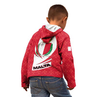 Malta Kid Hoodie with Red White Swirl Design - Wonder Print Shop