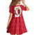 Malta Kid Short Sleeve Dress with Red White Swirl Design - Wonder Print Shop