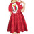 Malta Kid Short Sleeve Dress with Red White Swirl Design - Wonder Print Shop