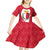 Malta Kid Short Sleeve Dress with Red White Swirl Design - Wonder Print Shop