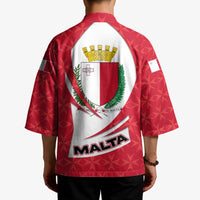 Malta Kimono with Red White Swirl Design - Wonder Print Shop