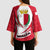 Malta Kimono Sleeve Blouse with Red White Swirl Design - Wonder Print Shop