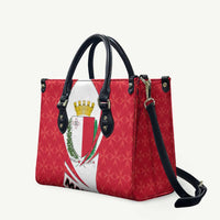 Malta Leather Bag with Red White Swirl Design - Wonder Print Shop