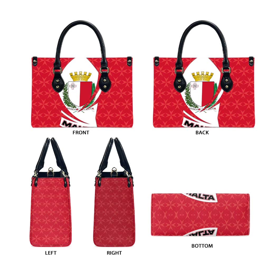 Malta Leather Bag with Red White Swirl Design - Wonder Print Shop
