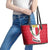 Malta Leather Tote Bag with Red White Swirl Design - Wonder Print Shop