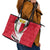 Malta Leather Tote Bag with Red White Swirl Design - Wonder Print Shop