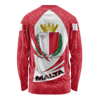 Malta Long Sleeve Shirt with Red White Swirl Design - Wonder Print Shop