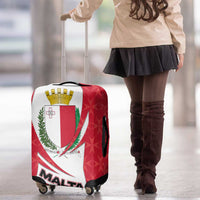 Malta Luggage Cover with Red White Swirl Design - Wonder Print Shop