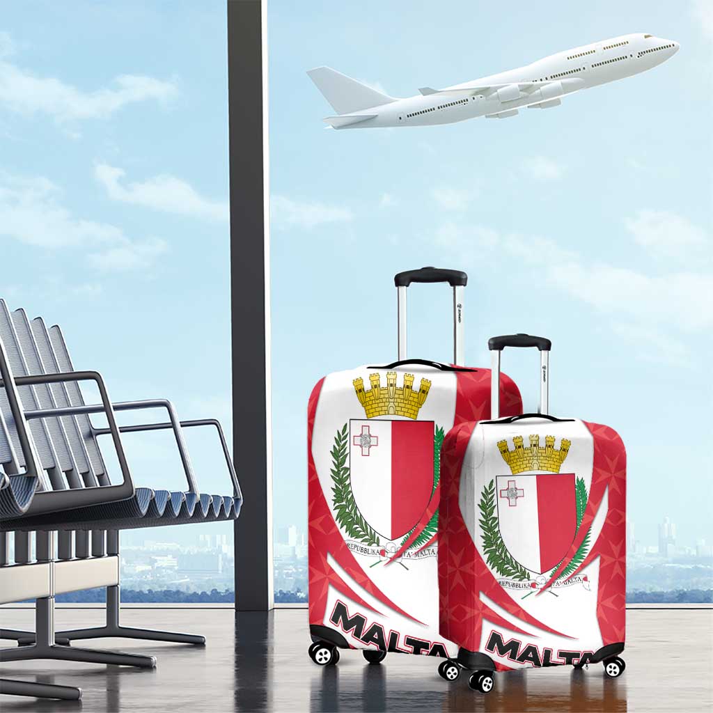 Malta Luggage Cover with Red White Swirl Design - Wonder Print Shop