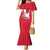 Malta Mermaid Dress with Red White Swirl Design - Wonder Print Shop