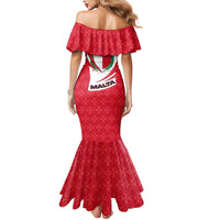 Malta Mermaid Dress with Red White Swirl Design - Wonder Print Shop