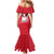 Malta Mermaid Dress with Red White Swirl Design - Wonder Print Shop