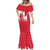 Malta Mermaid Dress with Red White Swirl Design - Wonder Print Shop