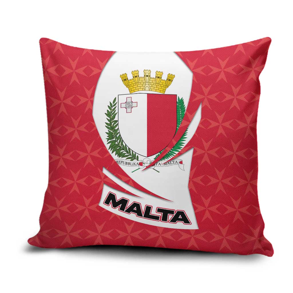 Malta Pillow Cover with Red White Swirl Design - Wonder Print Shop