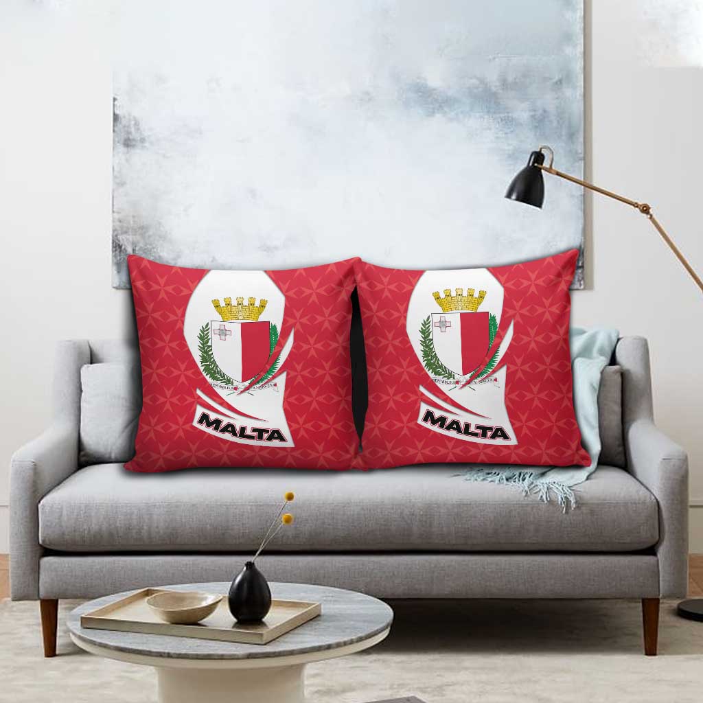 Malta Pillow Cover with Red White Swirl Design - Wonder Print Shop