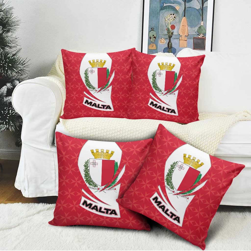 Malta Pillow Cover with Red White Swirl Design - Wonder Print Shop
