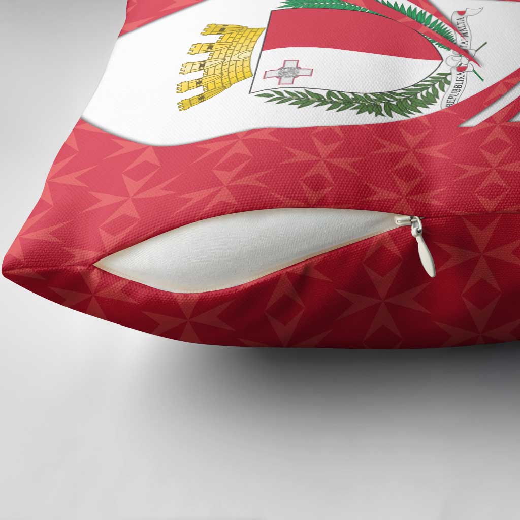 Malta Pillow Cover with Red White Swirl Design - Wonder Print Shop
