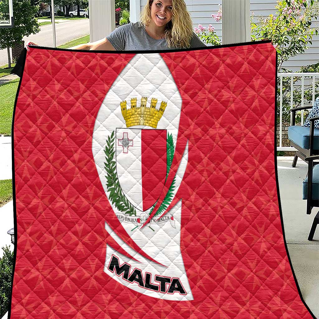 Malta Quilt with Red White Swirl Design - Wonder Print Shop