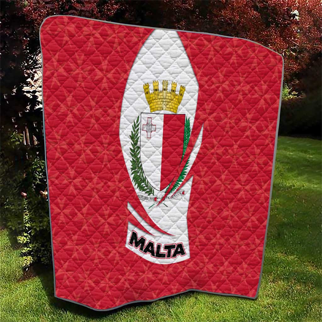 Malta Quilt with Red White Swirl Design - Wonder Print Shop