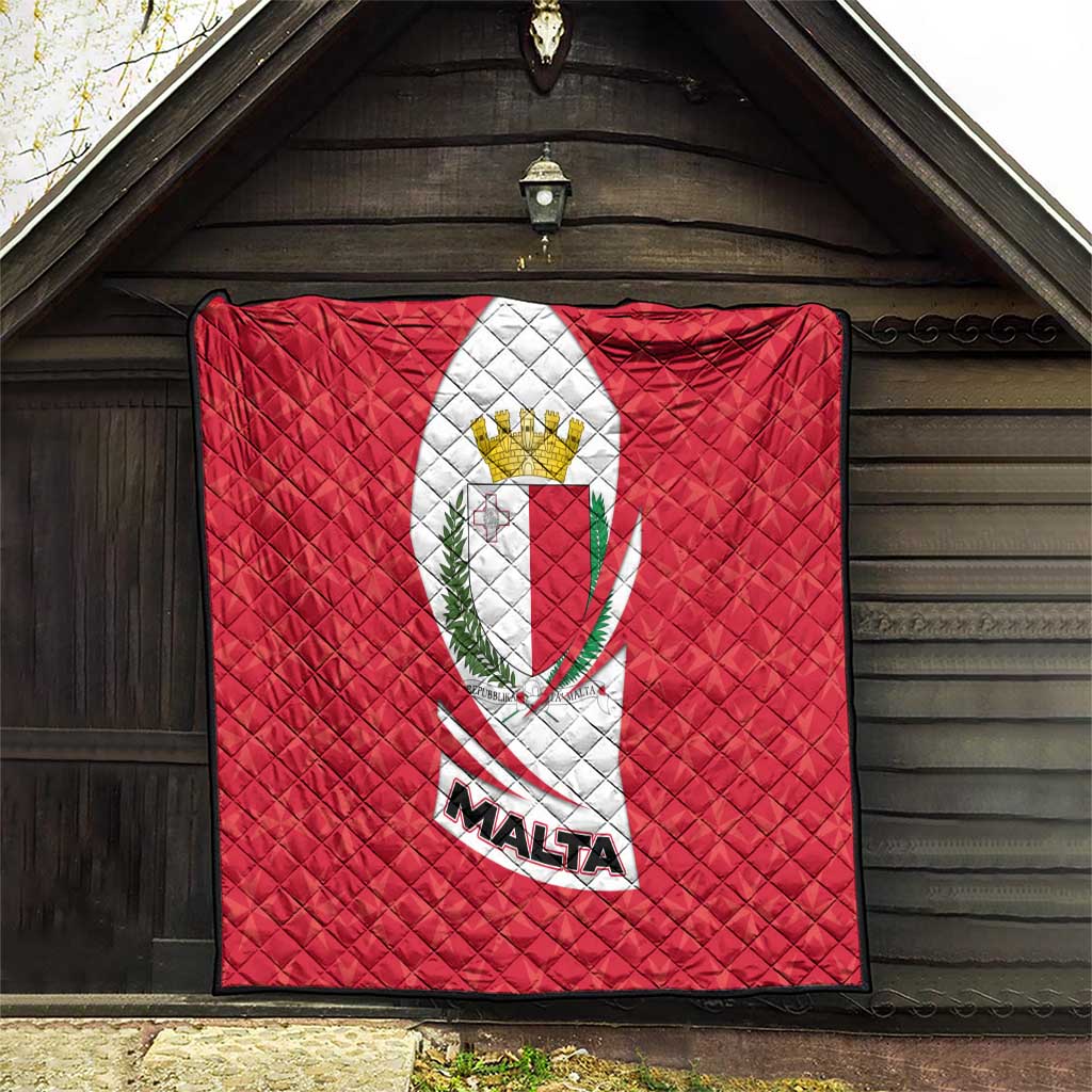 Malta Quilt with Red White Swirl Design - Wonder Print Shop