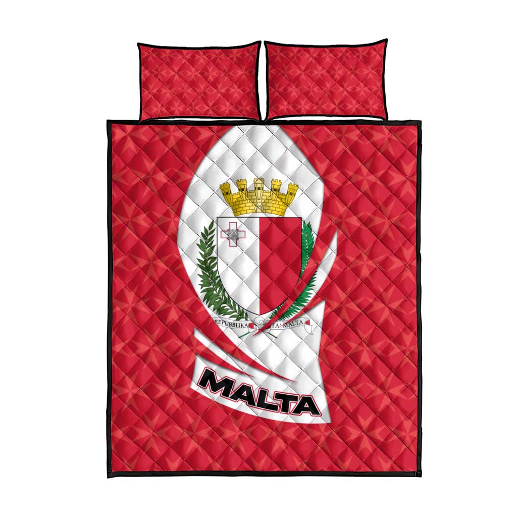 Malta Quilt Bed Set with Red White Swirl Design - Wonder Print Shop