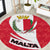 Malta Round Carpet with Red White Swirl Design - Wonder Print Shop