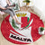 Malta Round Carpet with Red White Swirl Design - Wonder Print Shop