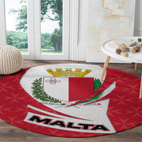 Malta Round Carpet with Red White Swirl Design - Wonder Print Shop