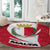 Malta Round Carpet with Red White Swirl Design - Wonder Print Shop